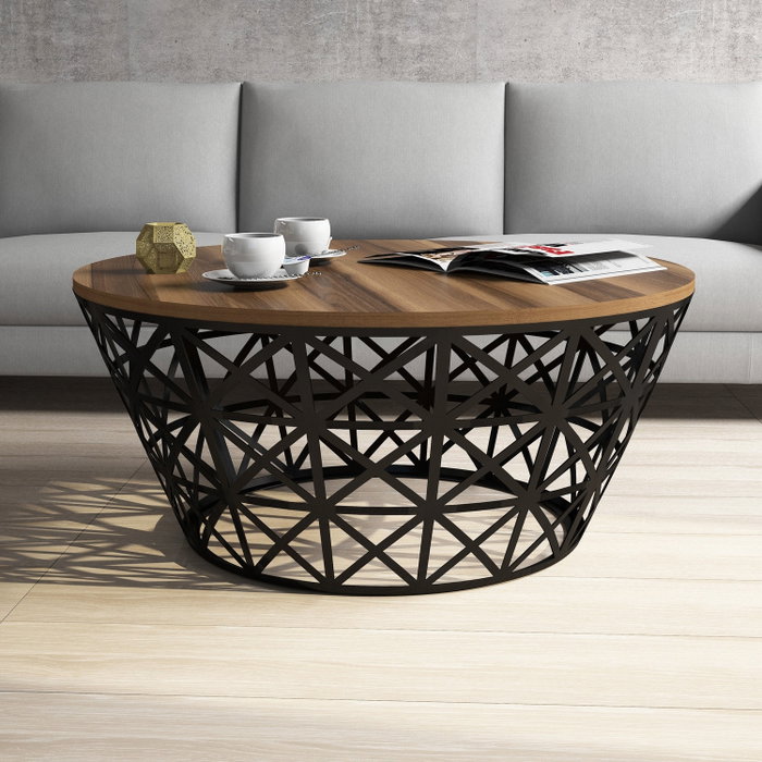 Hanah Home Stil Metal Ferforje Walnut